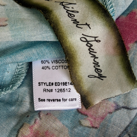 Aratta Sleeveless Top Neck Tie Closure Tassel Lightweight Floral Blue XL NWT - Picture 16 of 16